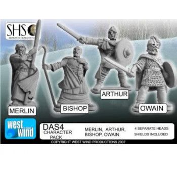 DAS04 - Character Pack. Merlin (new sculpt) Arthur, Bishop, Owai