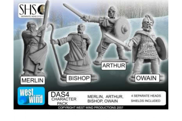 DAS04 - Character Pack. Merlin (new sculpt) Arthur, Bishop, Owai