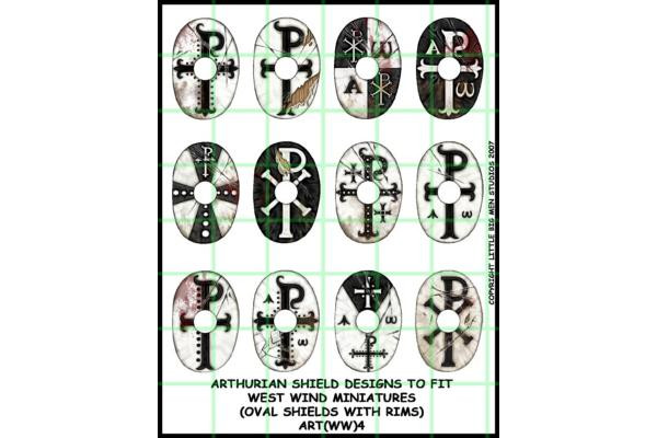 ART(WW)04 - Arthurian shield design 4 (Oval shields with rims)