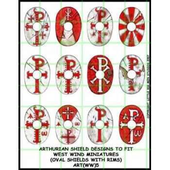 ART(WW)05 - Arthurian shield design 5 (Oval shields with rims)