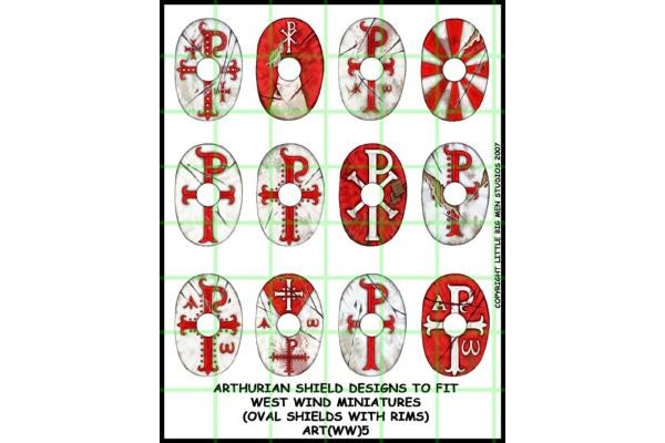 ART(WW)05 - Arthurian shield design 5 (Oval shields with rims)