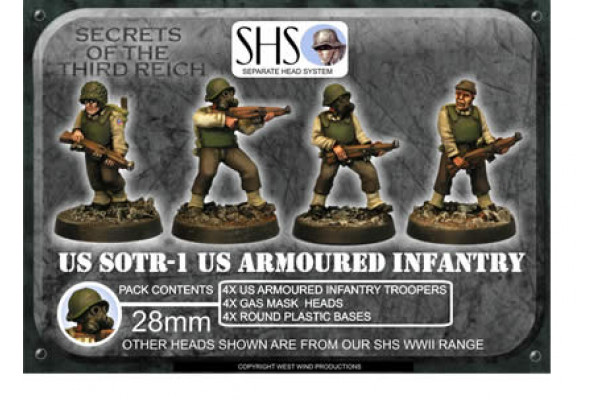 US-SOTR01 US Armoured Infantry (SHS) Gas Mask Heads (4) 