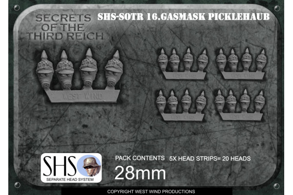 SHS-SOTR16 German Pickelhaube Heads with Helmet + Gas Mask 