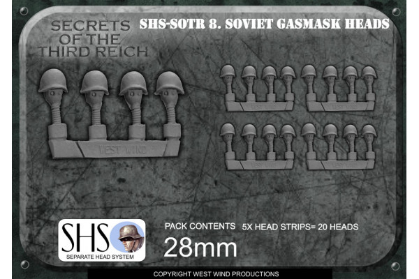 SHS-SOTR08 Soviet Gas Mask Heads in Helmets 