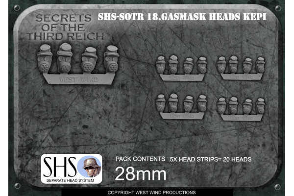 SHS-SOTR18 ACW Kepi Heads with Gas Mask