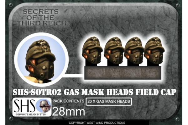 SHS-SOTR02 German Gas Mask Heads Field Caps 